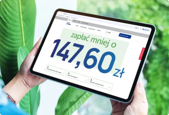 Tablet z informacją